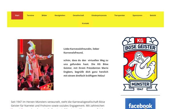 Vorschau von www.boesegeister.de, Karnevalsgesellschaft e.V. Böse Geister 1947