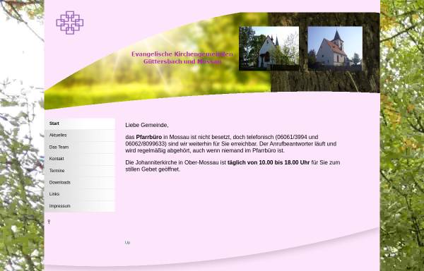 Vorschau von www.ev-kirchen-mossautal.de, Evangelische Kirchen in Mossautal