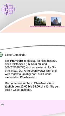Vorschau der mobilen Webseite www.ev-kirchen-mossautal.de, Evangelische Kirchen in Mossautal