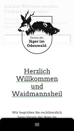 Vorschau der mobilen Webseite www.odenwaldjaeger.de, Verein der Jäger im Odenwald e.V.