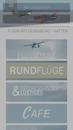 Vorschau der mobilen Webseite edwh.de, EDWH Flugplatz und Flugschule Oldenburg Hatten