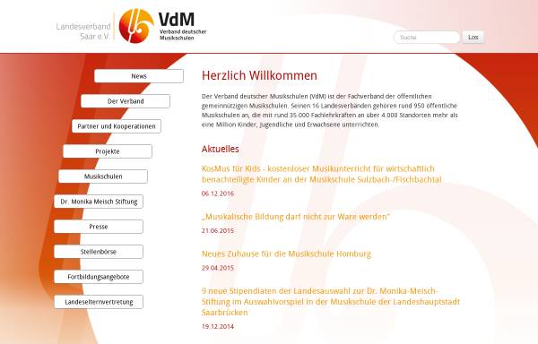 Vorschau von www.musikschulen-saar.de, VdM Verband deutscher Musikschulen Landesverband e.V.