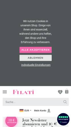 Vorschau der mobilen Webseite www.filati.cc, Filati eCommerce GmbH