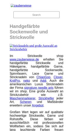 Vorschau der mobilen Webseite www.zauberwiese.de, Zauberwiese
