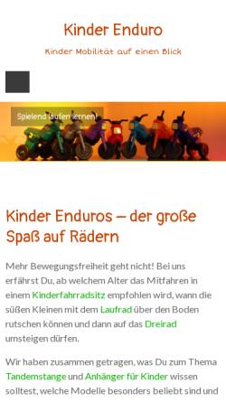 Vorschau der mobilen Webseite www.kinder-enduro.de, Kinder Enduros, Christian Gerner