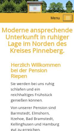 Vorschau der mobilen Webseite www.pension-riepen.de, Pension Riepen