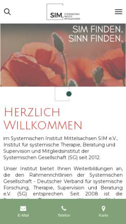 Vorschau der mobilen Webseite www.sim-sachsen.de, Systemisches Institut Mittelsachsen