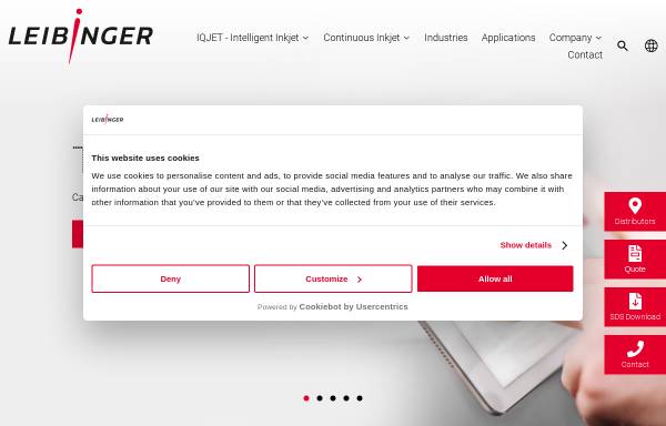 Vorschau von leibinger-group.com, Leibinger Inkjet und Nummerierwerke - Paul Leiblinger GmbH & Co. KG
