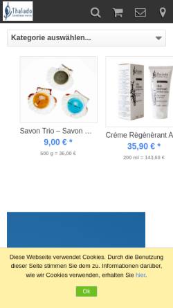 Vorschau der mobilen Webseite www.thalado-shop.de, Thalado-Shop.de, Marion Grieser-Wagenhäuser