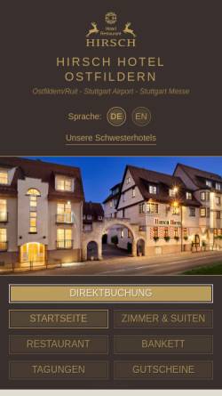 Vorschau der mobilen Webseite www.hirsch-hotel.com, Gasthof Hirsch