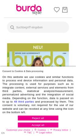 Vorschau der mobilen Webseite www.burdastyle.de, Burdastyle