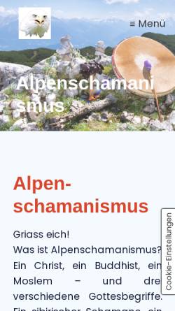 Vorschau der mobilen Webseite www.alpenschamanismus.de, Alpenschamanismus