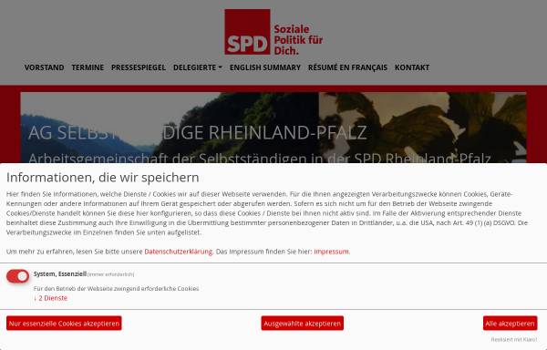 Vorschau von www.ags-rlp.de, Arbeitsgemeinschaft Selbstständiger in der SPD (AgS) in Rheinland-Pfalz