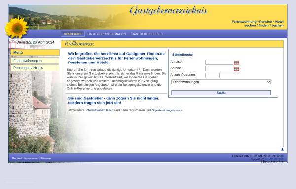 Vorschau von www.gastgeber-finden.de, Gastgeberverzeichnis