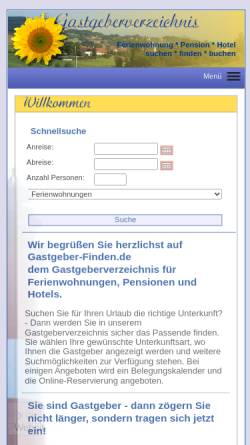 Vorschau der mobilen Webseite www.gastgeber-finden.de, Gastgeberverzeichnis