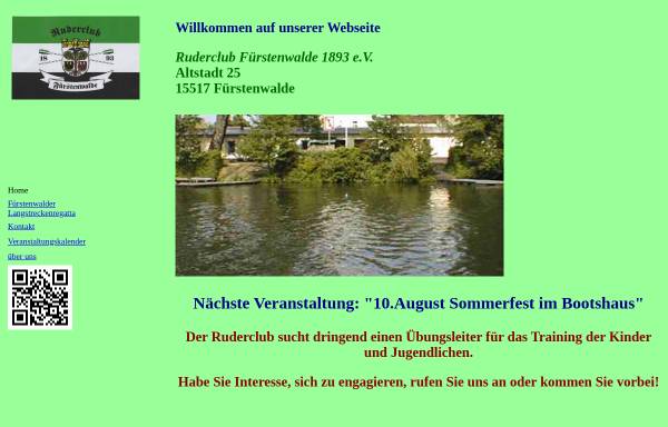 Vorschau von www.rcf-ev.de, Ruderclub Fürstenwalde e.V.