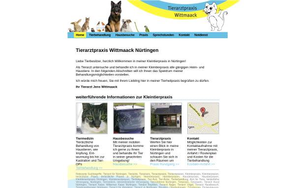 Vorschau von www.nuertingen-tierarzt.de, Tierarztpraxis Wittmaack