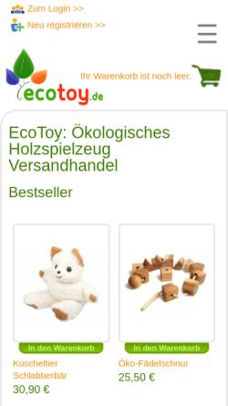 Vorschau der mobilen Webseite www.ecotoy.de, EcoToy, Yuriy Davats