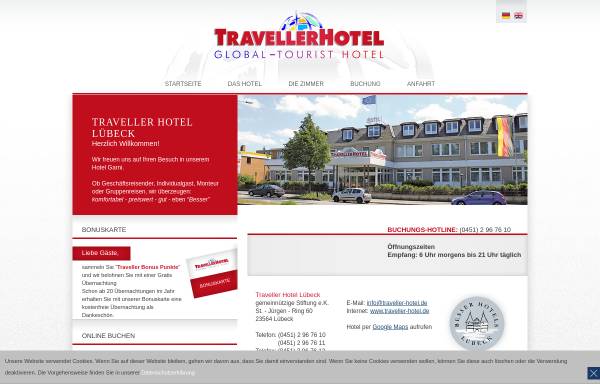 Vorschau von www.traveller-hotel.de, Traveller Hotel