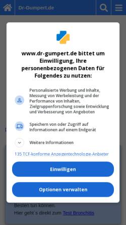 Vorschau der mobilen Webseite www.dr-gumpert.de, Dr. Gumpert: Bronchitis