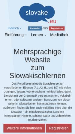 Vorschau der mobilen Webseite slovake.eu, Slovake.eu