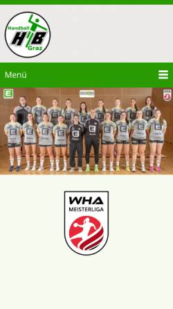 Vorschau der mobilen Webseite www.hib-handball.at, HIB-Handball Graz
