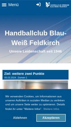 Vorschau der mobilen Webseite www.handball-feldkirch.at, Handball Feldkirch