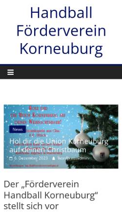 Vorschau der mobilen Webseite www.handball-korneuburg.at, Union Korneuburg Damen