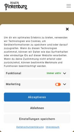 Vorschau der mobilen Webseite pinkenburg-borkum.de, Haus Pinkenburg