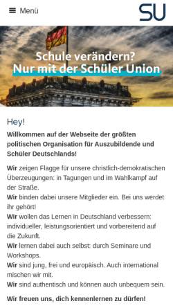 Vorschau der mobilen Webseite www.schueler-union.de, Schüler Union Deutschlands (SU)
