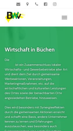 Vorschau der mobilen Webseite www.bwv-buechen.de, Büchener Wirtschaftsvereinigung