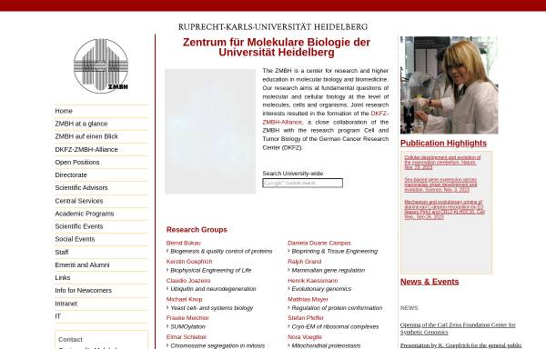 Vorschau von www.zmbh.uni-heidelberg.de, Zentrale Einheit Biomolekulare Chemie des Zentrums für Molekulare Biochemie