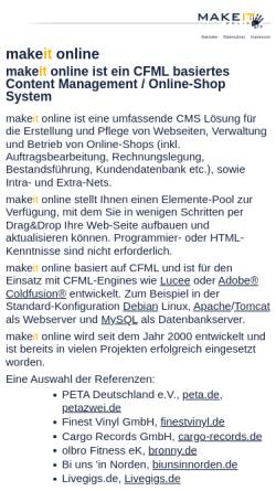Vorschau der mobilen Webseite www.makeit-online.de, Makeit-Online - Rolf Sünnen