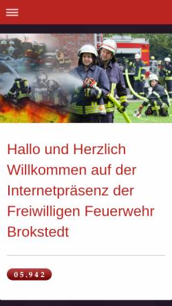 Vorschau der mobilen Webseite www.feuerwehr-brokstedt.de, Freiwillige Feuerwehr Brokstedt