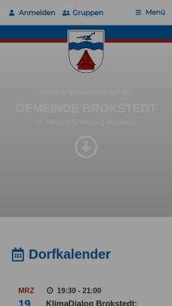 Vorschau der mobilen Webseite www.gemeinde-brokstedt.de, Gemeinde Brokstedt