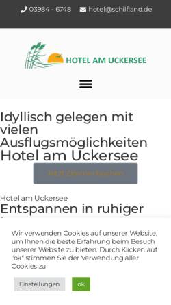 Vorschau der mobilen Webseite www.schilfland.de, Hotel am Uckersee