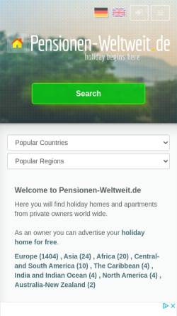 Vorschau der mobilen Webseite www.pensionen-weltweit.de, Pensionen-weltweit.de