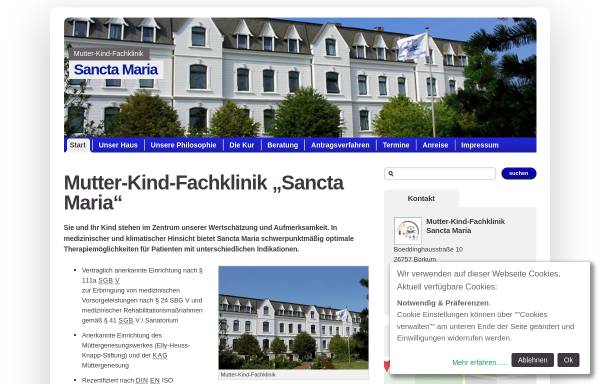 Vorschau von www.sancta-maria-borkum.de, Kurheim Sancta Maria Borkum