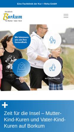 Vorschau der mobilen Webseite www.klinik-borkum.de, Mutter-Kind-Klinik Borkum