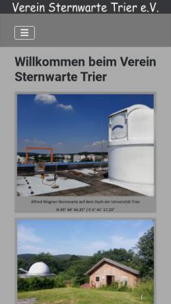 Vorschau der mobilen Webseite www.sternwarte-trier.de, Sternwarte der Gymnasien auf der Universität Trier