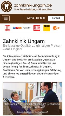 Vorschau der mobilen Webseite www.zahnklinik-ungarn.de, FirsMed Services GmbH