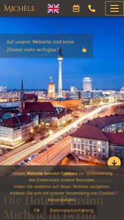 Vorschau der mobilen Webseite hotel-michele.de, Unterkunft in Berlin