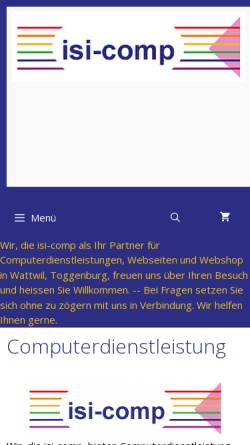 Vorschau der mobilen Webseite www.isi-comp.ch, EDV-Dienstleistungen Isenring isi-comp