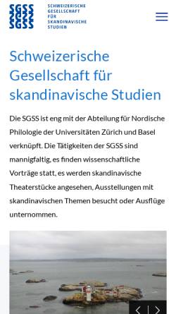 Vorschau der mobilen Webseite sagw.ch, Schweizerischen Gesellschaft für Skandinavische Studien (SGSS)