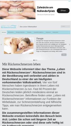 Vorschau der mobilen Webseite www.leben-mit-rueckenschmerzen.de, Leben mit Rückenschmerzen
