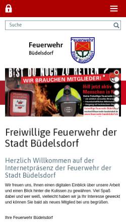 Vorschau der mobilen Webseite www.feuerwehr-buedelsdorf.de, Freiwillige Feuerwehr Büdelsdorf