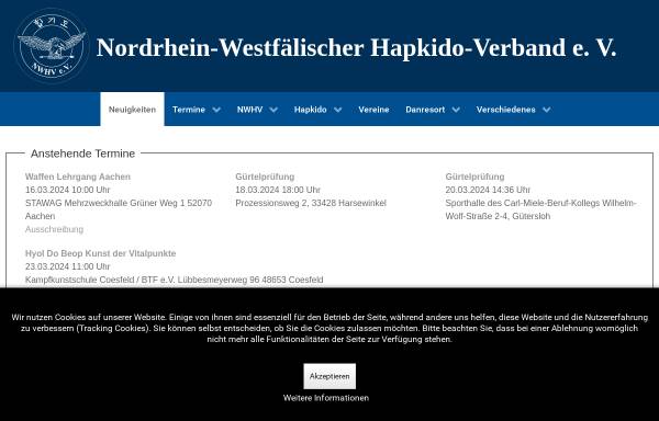 Vorschau von www.hapkido-nrw.de, Nordrhein-Westfälischer Hap-Ki-Do Verband e.V.