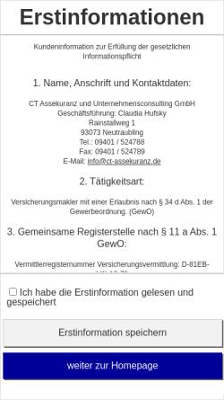 Vorschau der mobilen Webseite www.ct-assekuranz.de, CT Assekuranz -und Unternehmensconsulting GmbH