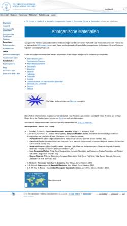 Vorschau der mobilen Webseite www.chem.tu-freiberg.de, Anorganische Materialien