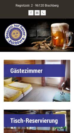 Vorschau der mobilen Webseite www.sonnenbier.de, Brauerei-Gasthof 
